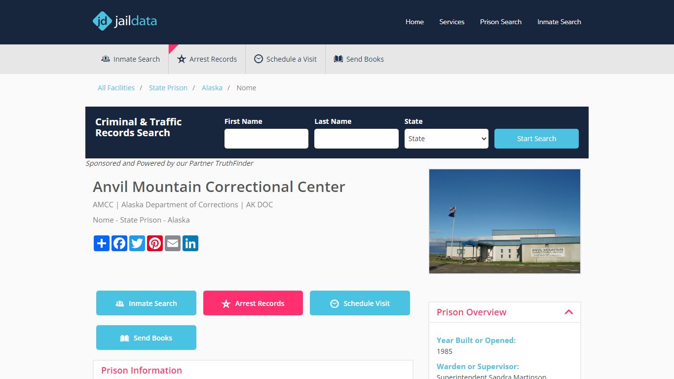 Anvil Mountain Correctional Center Inmate Search and Prisoner Info ...