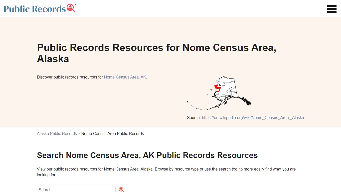 Nome Census Area Public Records Search